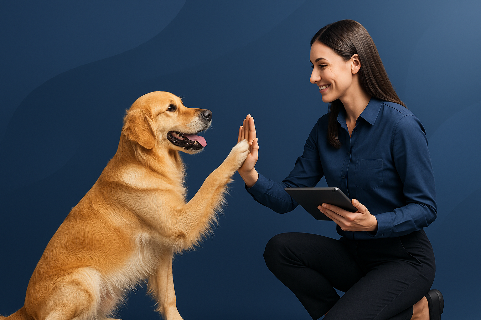 Dog trainer using BarkBook